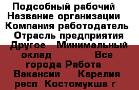 Подсобный рабочий › Название организации ­ Компания-работодатель › Отрасль предприятия ­ Другое › Минимальный оклад ­ 15 000 - Все города Работа » Вакансии   . Карелия респ.,Костомукша г.